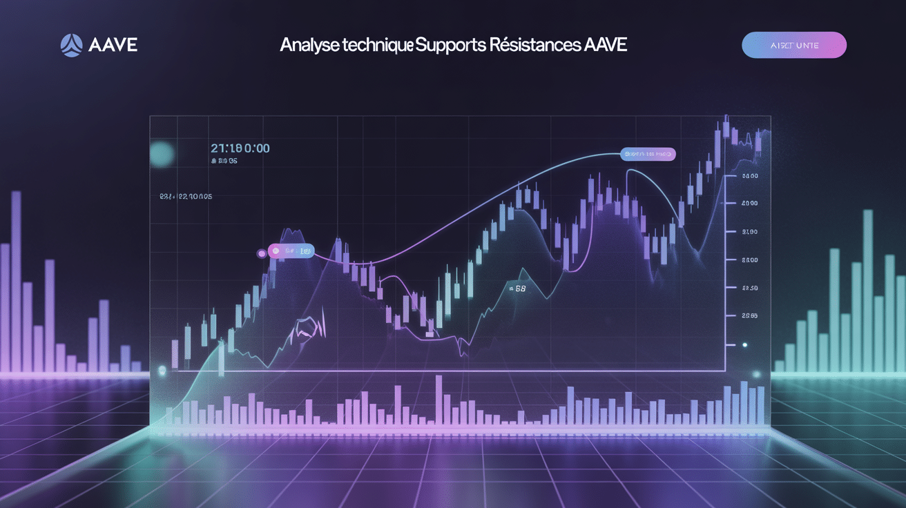 analyse technique support resistance aave sur graphique crypto