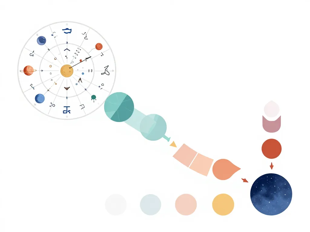 Diagramme branding astral transformation carte du ciel en éléments de marque