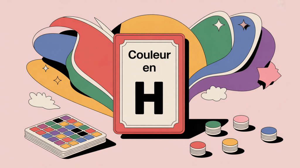 Illustration moderne couleur en h petit bac carnet nuances