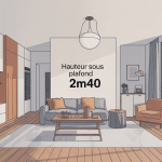 Aménagement d'intérieur avec hauteur sous plafond 2m40 moderne