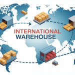 Illustration fonctionnement international warehouse chaîne logistique mondiale
