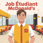 mcdo job etudiant étudiant en uniforme dans un restaurant