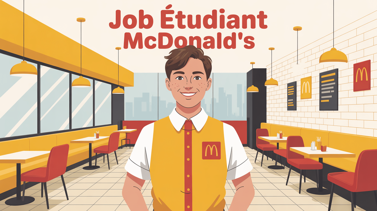 mcdo job etudiant étudiant en uniforme dans un restaurant