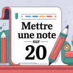 mettre une note sur 20 image concept évaluation scolaire