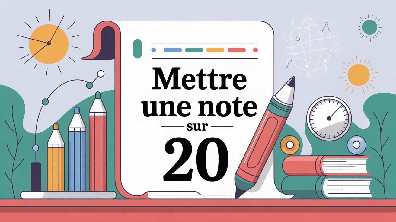 mettre une note sur 20 image concept évaluation scolaire