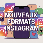 nouveau format instagram icônes et smartphone