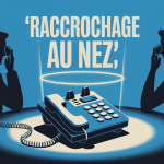 illustration raccrochage au nez téléphone stylisé