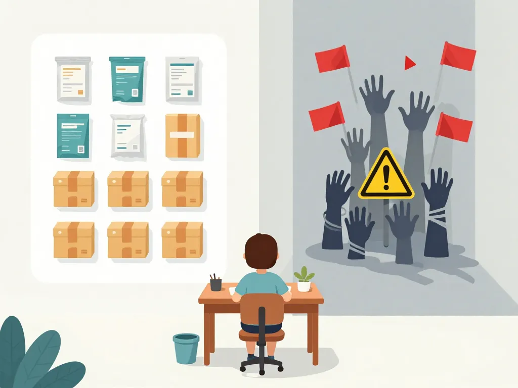 travailler à domicile emballage illustration des risques