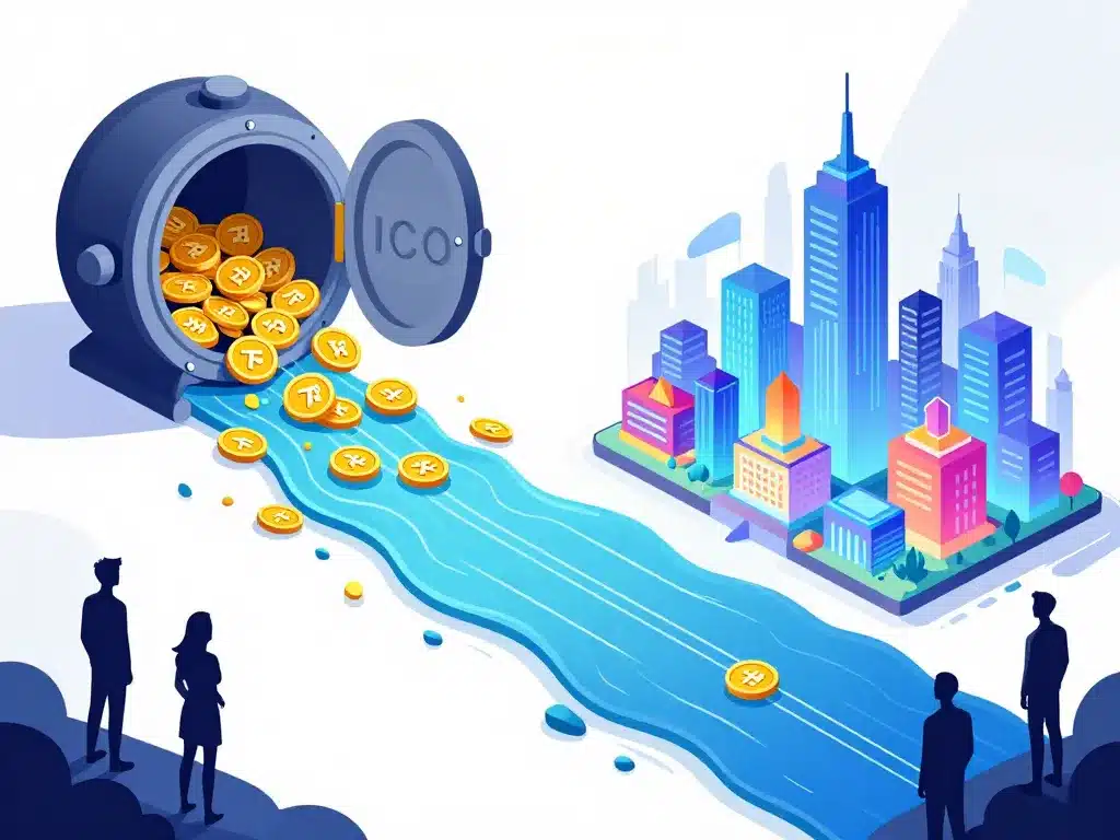 illustration transition tron ico blockchain