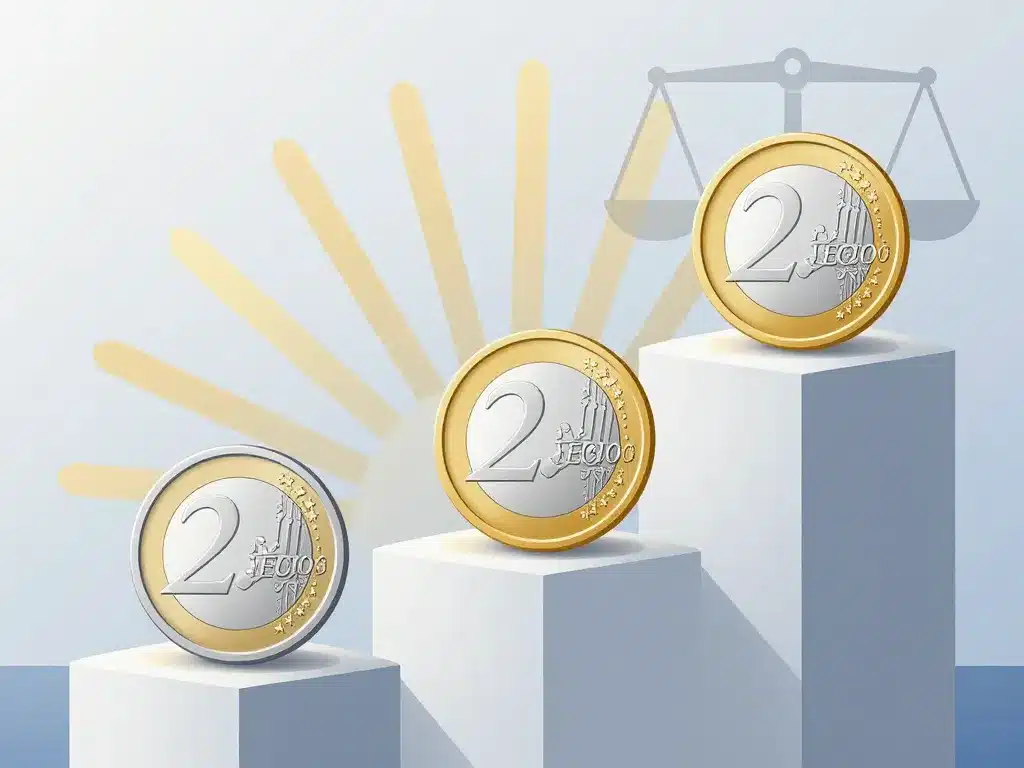 Graphique valeur pièce 2 euros fleur de lys et rareté