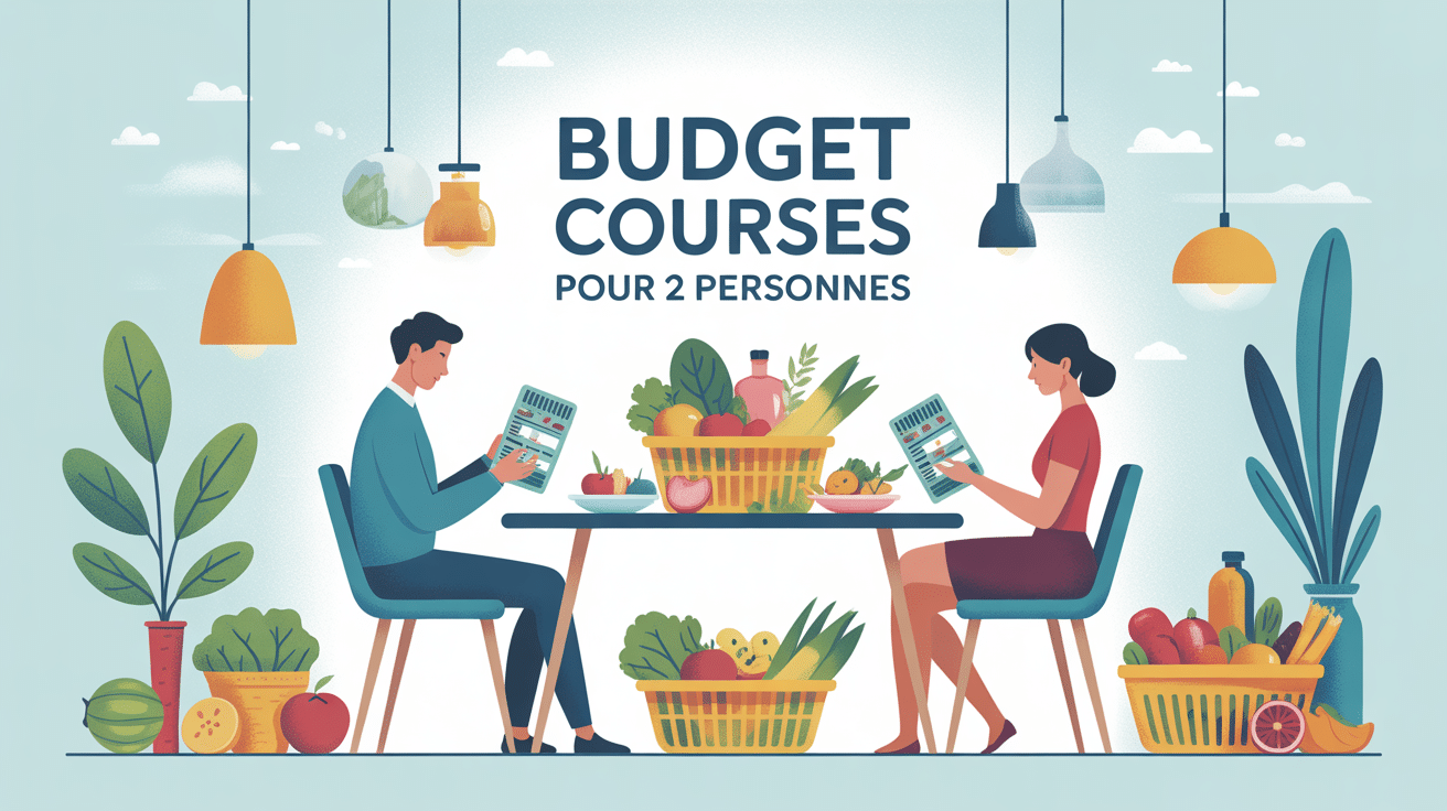 budget courses pour 2 personnes par mois 2024 illustration analyse billets courses