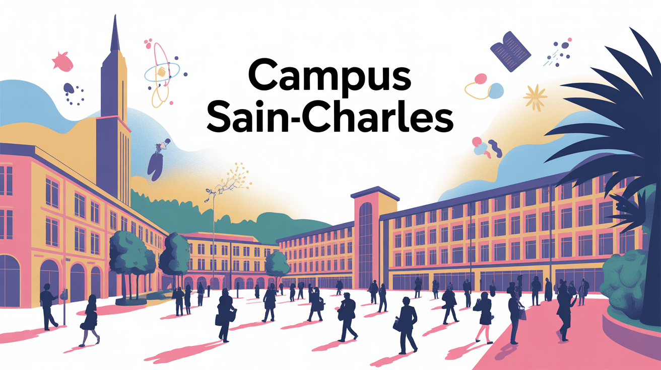 Vue stylisée du campus Saint Charles Aix-Marseille