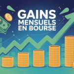 Combien peut-on gagner en bourse par mois, graphique et pièces, croissance régulière