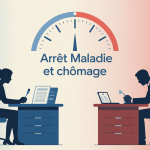 est ce que l'arret maladie compte pour le chomage illustration bleu blanc rouge