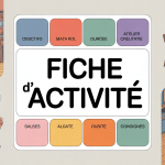 fiche d'activité illustrant objectifs, matériel, durée, consignes