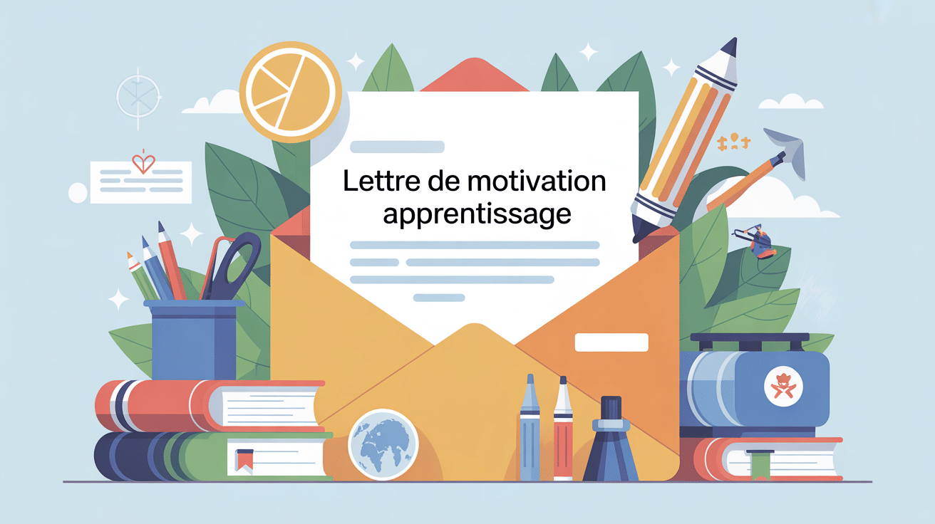 illustration moderne lettre de motivation apprentissage