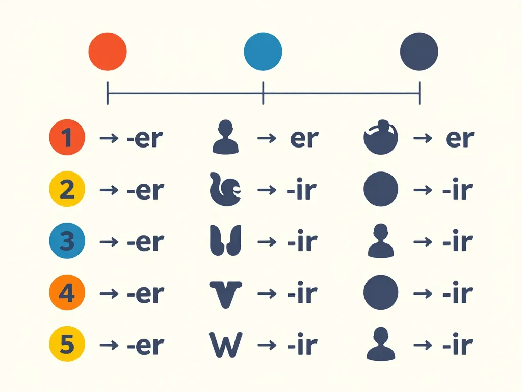Schéma classification liste verbe 1er groupe français