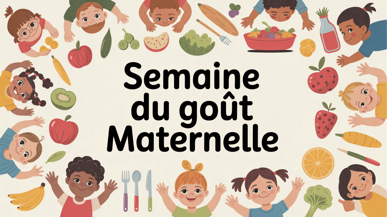 Semaine du gout maternelle table enfants aliments classe