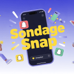 Illustration sondage Snap sur mobile, ambiance jeune dynamique