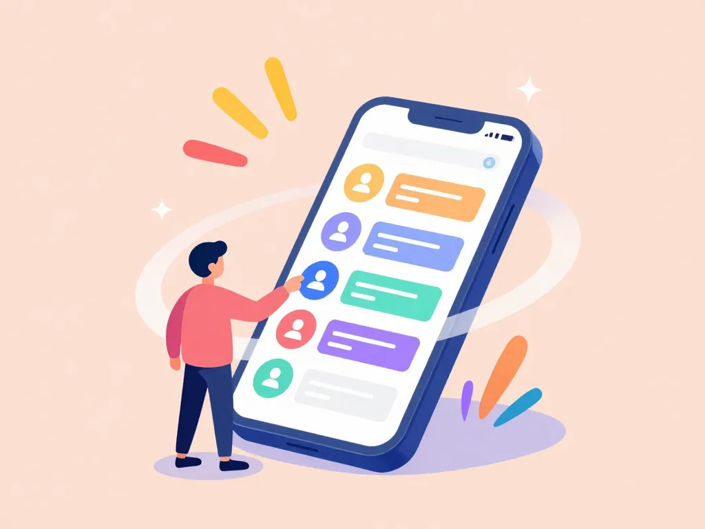 Sondage Snap illustration symbolique smartphone et options