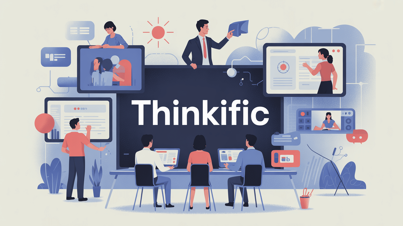 thinkific plateforme illustration enseignants élèves