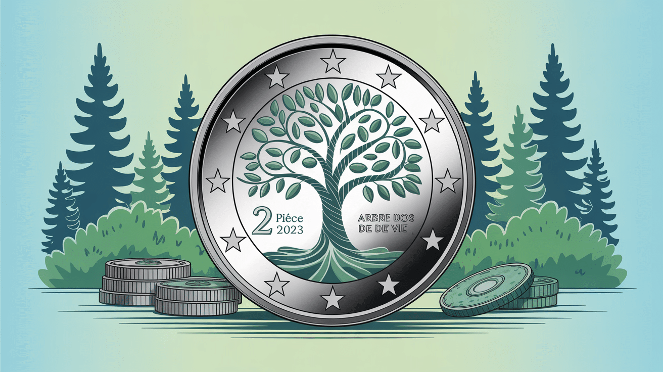 valeur pièce 2 euros arbre de vie 2023 mise en avant