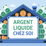 Gestion argent liquide chez soi illustration moderne