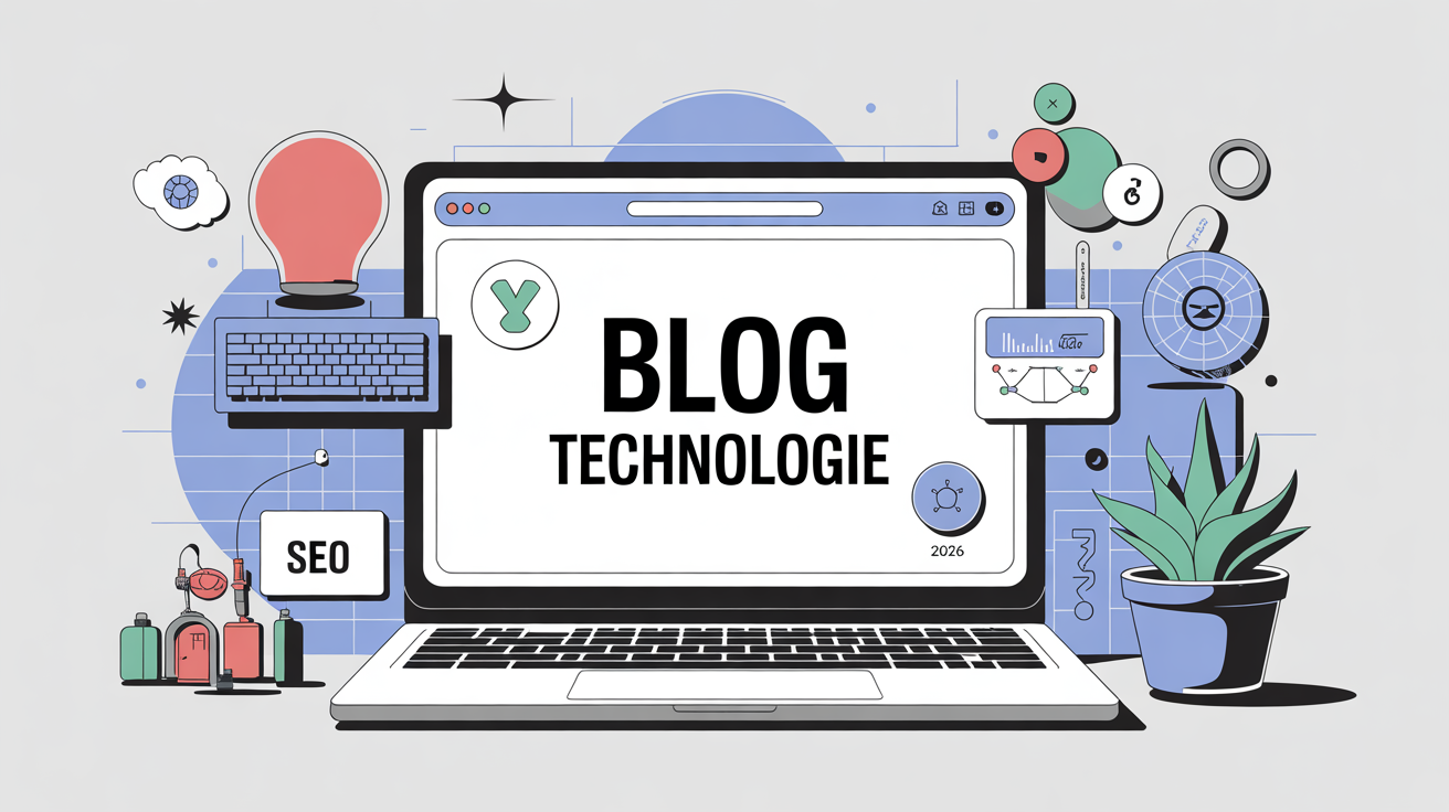 Création blog technologie illustration moderne