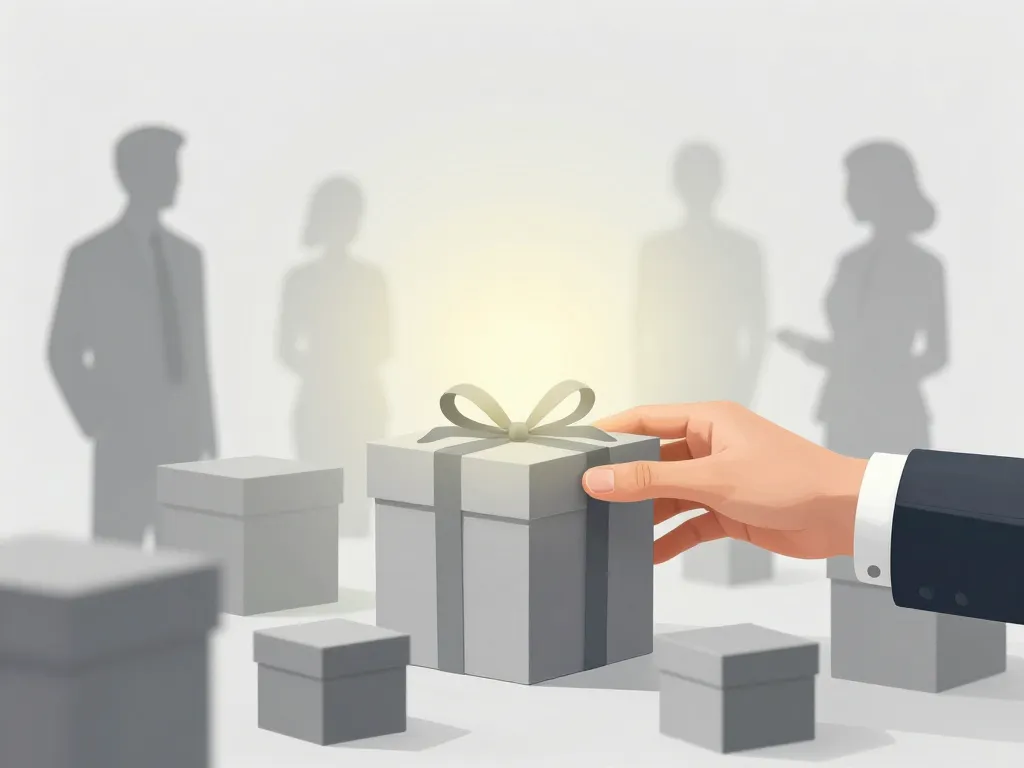 Main sélectionnant un cadeau entreprise original