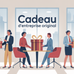 Cadeau entreprise original offert dans un bureau moderne
