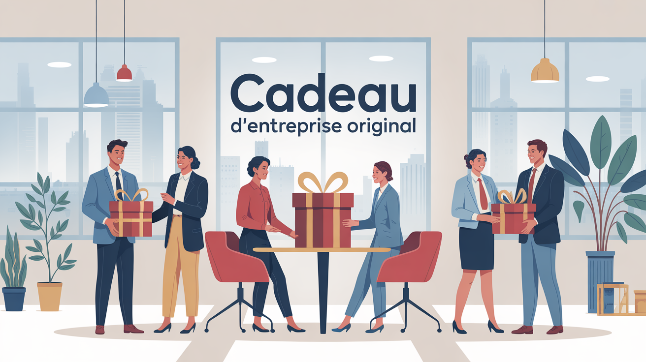 Cadeau entreprise original offert dans un bureau moderne