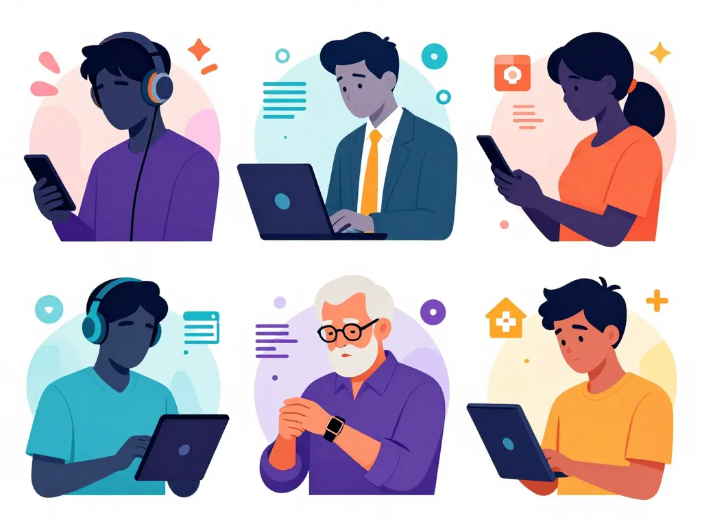 Scène utilisateurs magazine high tech profils variés