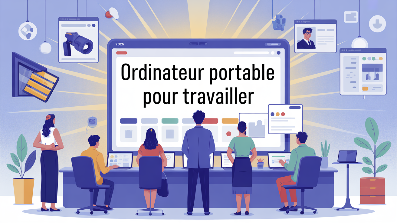 Illustration ordinateur portable pour travailler profils utilisateurs