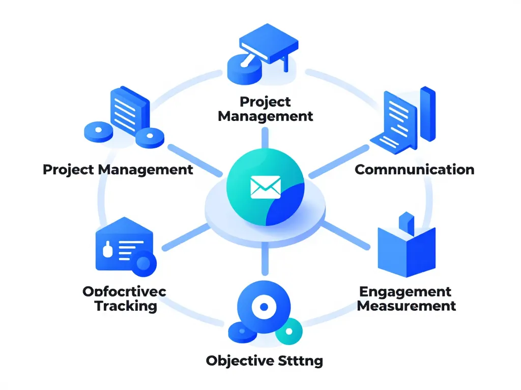 Schéma des outils de management, écosystème visuel