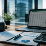 Dossier financier valeur d'entreprise sur table de bureau