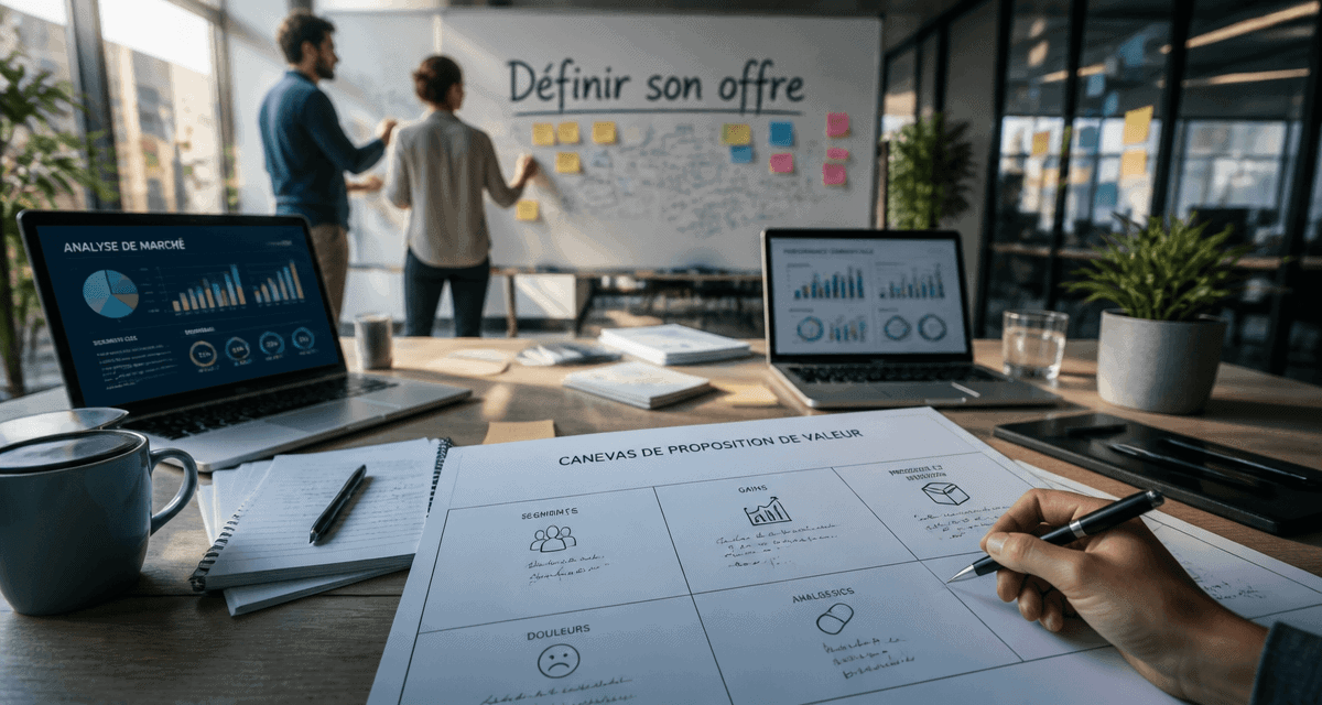 Définir son offre, équipe travaillant sur proposition de valeur