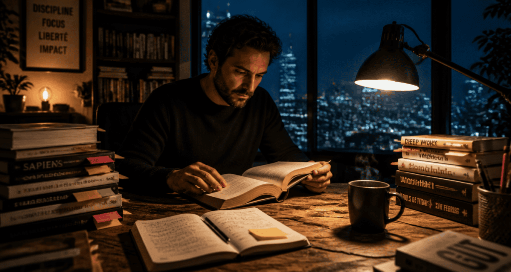 entrepreneuriat livre entrepreneur lisant