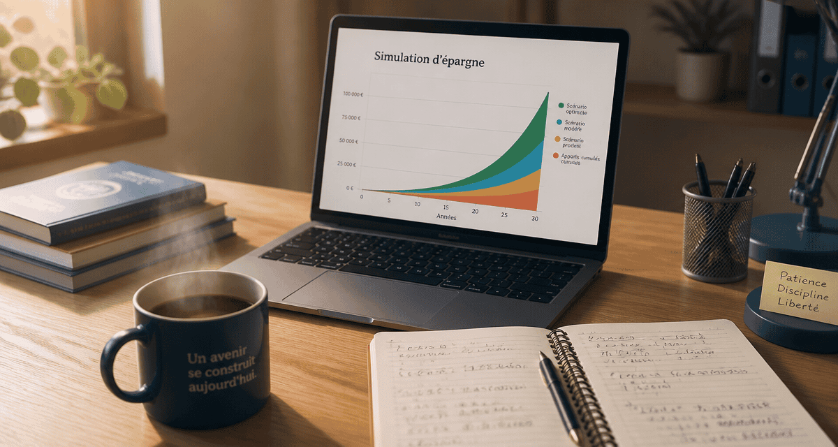 epargne simulation graphique sur ordinateur bureau
