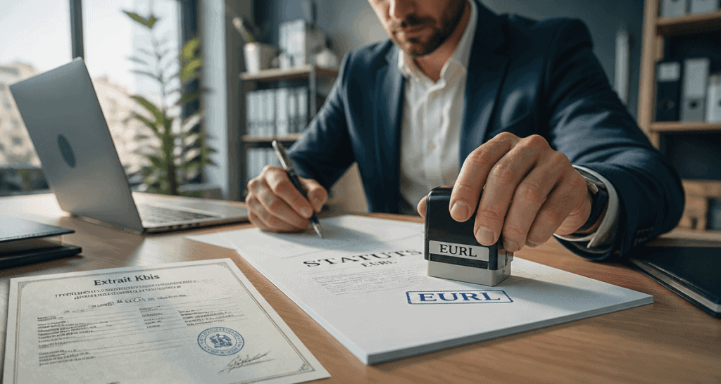 eurl statut entrepreneur signe document