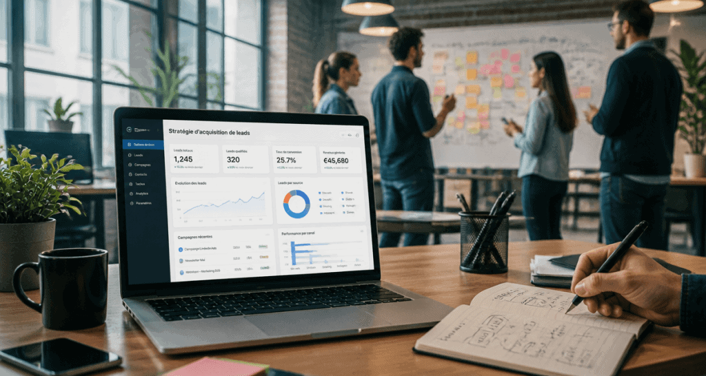 Lead acquisition marketing équipe CRM open space