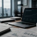 monthly recurring revenue sur écran ordinateur dans bureau moderne