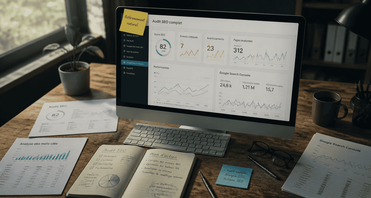 SEO guide audit sur écran avec Google Search Console