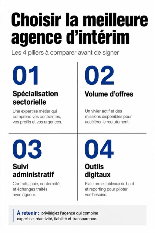 Critères de sélection pour trouver la meilleure agence d'intérim