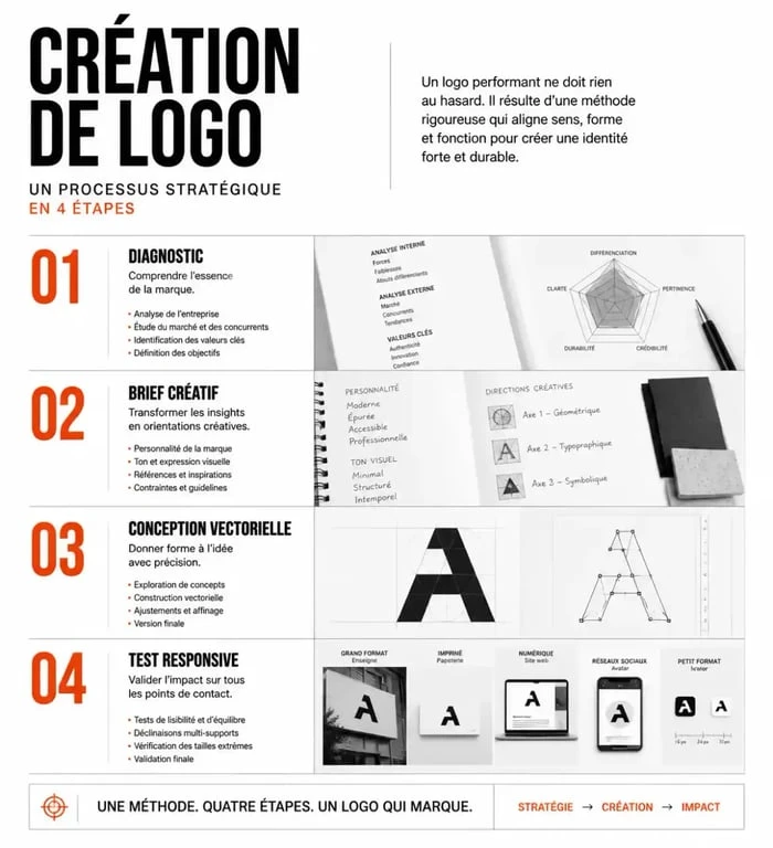 Processus de création d'une logo stratégie efficace en quatre étapes clés