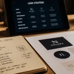 Photo logo stratégie : carnet et brief pour créer un moteur de croissance