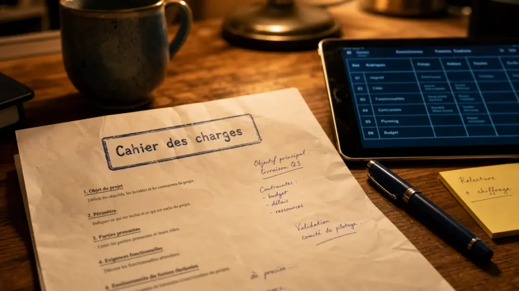 Exemple cahier charge : cahier des charges rubriques à copier