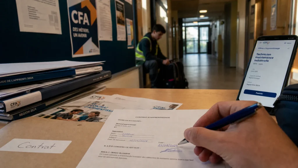 Métier apprentissage : contrat signé au CFA avec dossiers
