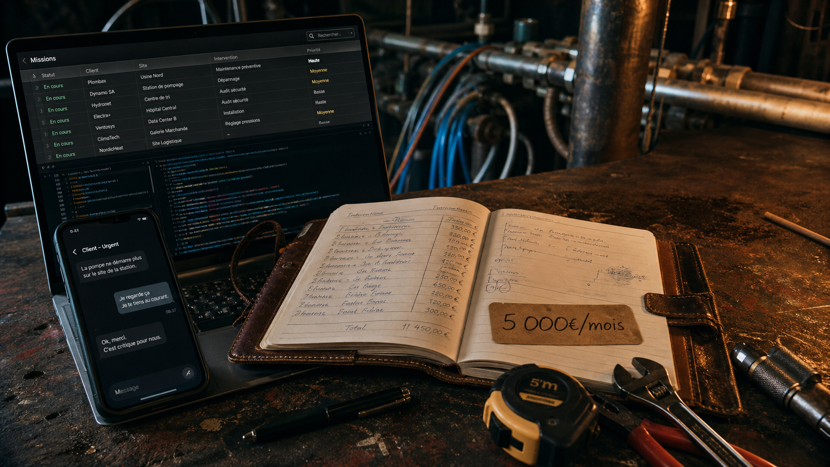 Métier qui rapporte 5000 euros par mois sans diplôme : carnet de chantier, missions et atelier