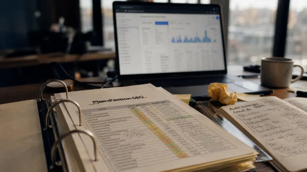 Plan d’action SEO : de l’audit aux KPI, prioriser sans s’éparpiller