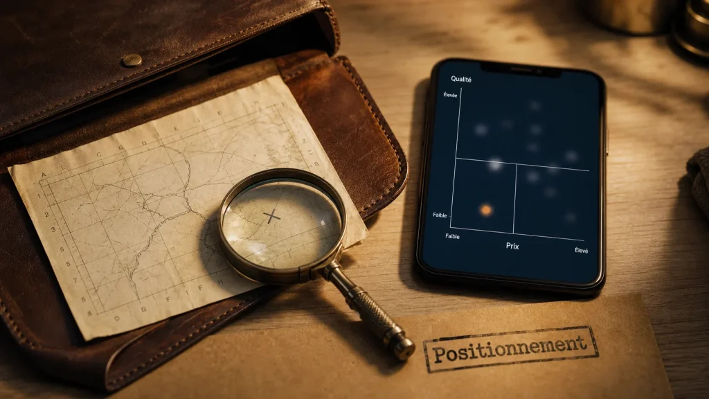 Positionnement définition : carte mapping et repère, marketing